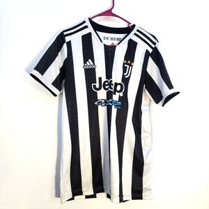 Juventus 2021 -22  Home Football Adidas Black and White Striped Soccer Jersey
